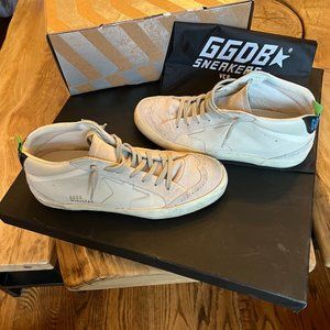 Golden Goose womens sixe 38 Mid Star white leather sneakers